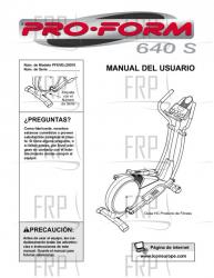 Owners Manual, PFEVEL29010,SPNSH - Image