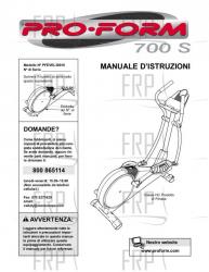 Owners Manual, PFEVEL39010,ITALY - Image
