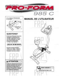 Owners Manual, PFEVEX23020,FRNCH - Image Owners Manual, PFEVEX23020,FRNCH - Image