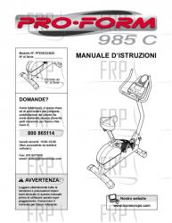 Owners Manual, PFEVEX23020,ITALY - Image