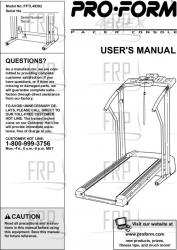 Owners Manual, PFTL49391 159612- - Product Image