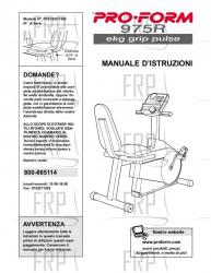 Owners Manual, PVEVEX11500,ITALY - Image