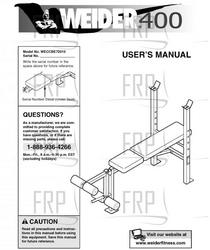 Owners Manual, WECCBE72010,ECA - Product Image