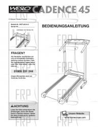 Owners Manual, WETL05140,GERMAN - Image