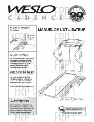 Owners Manual, WETL28130,FRENCH - Image