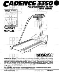 Owners Manual, WL361501 - Product Image