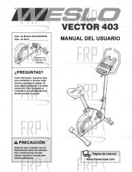 Owners Manual, WLEVEX29830,SPNSH - Image