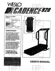 Owners Manual, WLTL92060 - Product Image