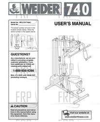 Owner's manual WECCSY74091 - Product Image