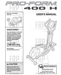 Manual, User, PFEL39060 - Product Image