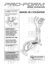 USER'S MANUAL, FRENCH - Image USER'S MANUAL, FRENCH - Image