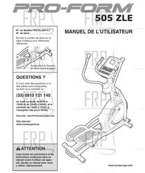 USER'S MANUAL, FRENCH - Product Image