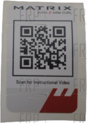 Decal, QR, G3-S40 Arm Curl - Product Image Decal, QR, G3-S40 Arm Curl - Product Image