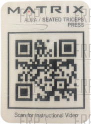 Decal; QR G3 S42_02 Seated Tricep Press - Product Image Decal; QR G3 S42_02 Seated Tricep Press - Product Image