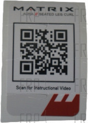 Decal, QR, G3-S72 Seated Leg Curl - Product Image Decal, QR, G3-S72 Seated Leg Curl - Product Image