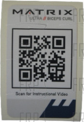 Decal, QR, G7-S40 Biceps Curl - Product Image Decal, QR, G7-S40 Biceps Curl - Product Image