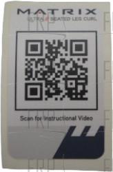 Decal, QR, G7-S72 Seated Leg Curl - Product Image Decal, QR, G7-S72 Seated Leg Curl - Product Image
