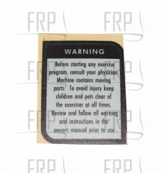 DECAL, WARNING, GRAY - Product Image