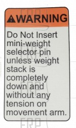 DECAL WARNING MINI WT PIN - Product Image