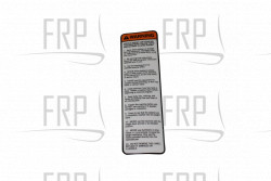 Decal, Warning Sticker - Product Image