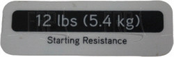 Decal, Weight, 12LBS, starting resistan - Product Image Decal, Weight, 12LBS, starting resistan - Product Image
