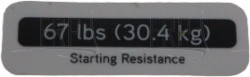 Decal, Weight, 67lbs 30.4KG , Starting - Product Image Decal, Weight, 67lbs 30.4KG , Starting - Product Image