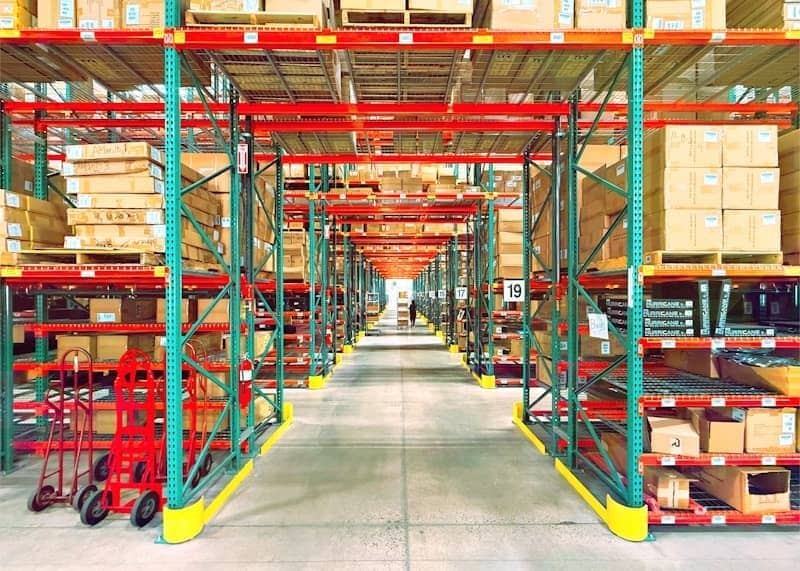 Warehouse shelves