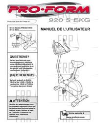 Owners Manual, PFEVEX17010,FRNCH - Product Image