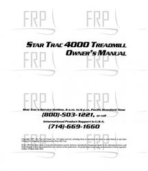 Manual, Owners, Tr4000 - Product image