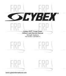 OWNERS MANUAL VR3 TRICEP PRESS - Product mage