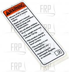 Decal, Warning - Product Image