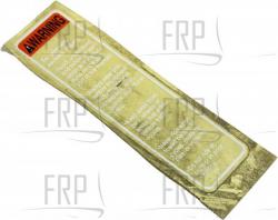 Decal, Warning - Product Image