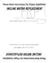 Instructions, Incline Motor Replacement - Product Image