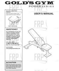 Manual, Owner's, GGBE10760 - Product Image