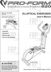 Owners Manual, 283520 - Product Image