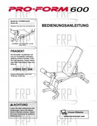 Owners Manual, PFEMBE33220,GERMN - Image