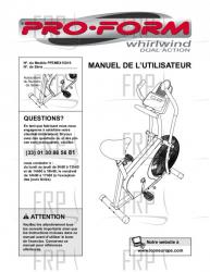 Owners Manual, PFEMEX15010,FRNCH - Image