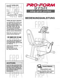 Owners Manual, PFEVEX1150,GERMN - Image