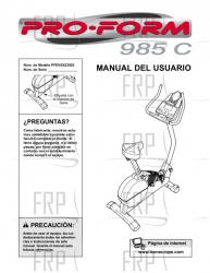 Owners Manual, PFEVEX23020,SPNSH - Image