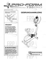 Owners Manual, PFEVEX29830,DUTCH - Image