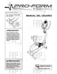 Owners Manual, PFEVEX29830,SPNSH - Image