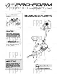 Owners Manual, PFEVEX49831,GERMN - Image