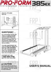 Owners Manual, PFTL38580 - Product Image