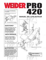 Owners Manual, WEEVBE32930,FRNCH - Image