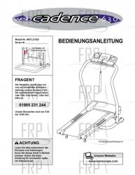 Owners Manual, WETL21020,GERMAN - Image