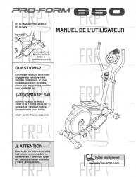 USER'S MANUAL - FRENCH - Image