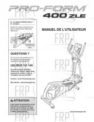 USER'S MANUAL, FRENCH - Image