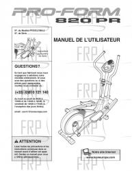 USER'S MANUAL - FRENCH - Image