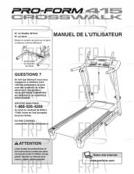 USER'S MANUAL, FRENCH - Image