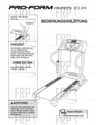 USER'S MANUAL, GERMAN - 